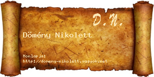 Dömény Nikolett névjegykártya